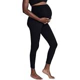 Motherhood Maternity Women's Essential Stretch Full Length Secret Fit Over The Belly Pregnancy Legging, Black, Large