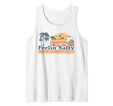 Funny Feelin Salty Beach Summer Vacation Vintage 70's Retro Tank Top