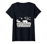 Womens Arctic National Wildlife Refuge Shirt - No Drilling in ANWR V-Neck T-Shirt