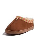 Dearfoams Women's Wren High Vamp Clog Indoor/Outdoor Memory Foam House Shoe, Chestnut, 7-8