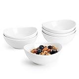 Sweese 4 Inch Porcelain Small 4 oz Bowls for Sauce | Charcuterie | Dipping | Snack | Condiment | Side Dishes Set of 6 - Microwave, Dishwasher and Oven Safe - White