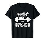 Faith Weights Christian Gym Weightlifting Workout Shirt T-Shirt