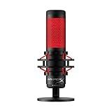 HyperX QuadCast - USB Condenser Gaming Microphone, for PC, PS4, PS5 and Mac, Anti-Vibration Shock Mount, Four Polar Patterns, Pop Filter, Gain Control, Podcasts, Twitch, YouTube, Discord, Red LED