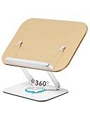 Viozon Book Stand for Reading,Book Holder, Height&Angle Adjustable, 360° Rotating Base, Foldable and Portable, Lightweight for Office, Kitchen, School Textbook, Recipe, Magazine,Kindle,Tablet LW