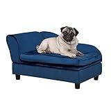 PawHut Luxury Fancy Dog Bed for Small Dogs with Hidden Storage, Small Dog Couch with Soft 2" Foam, Dog Sofa Bed, Cushy Dog Bed, Modern Pet Furniture for Puppies and Little Breeds, Blue