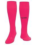 Capelli Sport Knee High Socks, Athletic Team Apparel for Soccer, Football, Baseball and Softball, Neon Pink, Small
