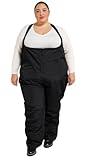 Snow Country Outerwear Women's Plus Size Snow Ski Bibs Overalls Pants (3X (24), Black)