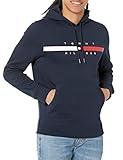 Tommy Hilfiger mens Flag Stripe Hoodie Hooded Sweatshirt, Sky Captain, X-Small US