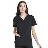 CHEROKEE Workwear Professionals Women Scrubs Top V-Neck WW665, L, Black