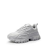 DREAM PAIRS Women Chunky Fashion Sneakers Platform Bold Lace-Up Comfortable Sneakers,Size 8,Grey,SDFN2368W
