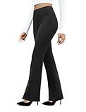 DLOODA Women's Work Pants Business Casual Pants High Waisted Yoga Flare Leggings with Pockets Dress Slacks Tummy Control Z-Black