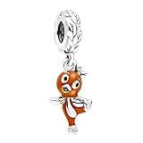 Exctstory Silver Charm New S925 Sterling Silver Our Series Cute Orange Bird Necklace Charm Accessories Wife Mother's Day Gift DIY Silver Beaded Jewelry