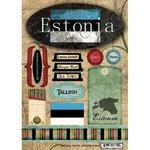 Scrapbook Customs - World Collection - Estonia - Cardstock Stickers - Travel