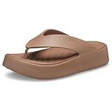 Crocs Women's Getaway Platform Flip Flop Sandals, Latte, 8