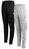 New Balance Boys' Sweatpants - 2 Pack Athletic Tricot Jogger Pants for Boys - Breathable Performance Track Joggers (4-20), Size 10-12, Black/Raincloud