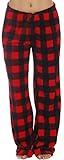 Just Love Women's Plush Pajama Pants, Small, Buffalo Plaid Red