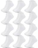 Duufin 12 Pairs Kids Athletic Ankle Socks Kid's Athletic Low Cut Socks Half Cushion White Sock for Boys Girls, 4-6Years