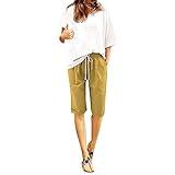 Day+Prime+Deals+Today+Big+Spring+Deals+2025+Sale+Lightning+Deals+of+Today+Prime+Deals+of+The+Day+Clearance+Amazon Shorts for Women Shorts for Women 2025 Knee Length Pants with Pockets D-Yellow Large