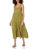 The Drop Women's Britt Tiered Maxi Tent Dress, Olive Oil, XS