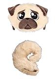 Pug Plush Headband and Tail Kit - Soft Polyester, One Size Fits Most Brown