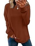 Sweaters for Women Fall Clothes 2025 Old Money Anthropologie Long Sleeve Tops Business Casual Outfits Oversized Sweatshirts Caramel XL