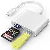 SZHAIYIJIN SD Card Reader, USB 3.0 Type C High Speed to SD/TF Card Adapter for iPhone 15/16 Pro Max Memory Card Reader with SD MicroSD USB 3 Port for Mac/iPad/MacBook Pro/Air Android Phone Tablet