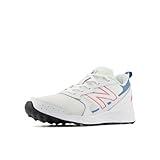 New Balance Fresh Foam 650 V1 Lace-up Running Shoe, White/Real Pink/Heron Blue, 4 US Unisex Big Kid