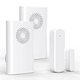 Wireless Door Chime for Business Entering, Door Open Alarm for Kid/Toddler Home Safety (500ft Range 51 Ringer) Door Dinger Buzzer Alert, 2 Receivers +1 Sensor