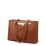 Laptop Tote Bag for Women 15.6 Inch Waterproof Leather Computer Bags Women Business Office Work Bag Briefcase Brown