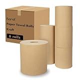 Karat Commercial Paper Towel Rolls, Absorbent & Sturdy for High Traffic Areas, Kraft (Pack of 6)