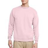 Hanes Men's EcoSmart Fleece, Pullover Crewneck Sweatshirt, 1 or 2 Pack, Pale Pink-1 Pack, Large