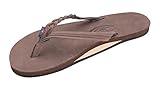 Rainbow Sandals Women’s Flirty Braidy Premier Leather w/Single Braided Strap, Expresso, Ladies X-Large / 8.5-9.5 B(M) US