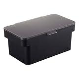 Yamazaki Home Airtight Pet Food Storage Container - Cat And Dog Food Holder Bin With Transparent Lid And Handle, Polypropylene, Small, 0.8 gallons, 3 liters, Airtight, Handle, No Assembly Req.,Black