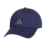 adidas Men's Ultimate Hat Relaxed Crown Adjustable Fit Strapback Cotton Baseball Cap, Dark Blue/Grey