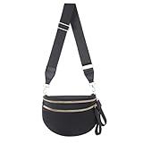 Crossbody Bags Bum Bag for Women Large Sling Bag Purse with Adjustable Strap（Black）