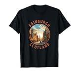 Edinburgh Scotland Retro Distressed Circle Travel Souvenir T-Shirt