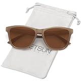 MEETSUN Polarized Sunglasses for Women Men Classic Retro Trendy Designer Style Brown