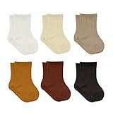 Baby Grip Ankle Socks 6 Pairs | Newborn Infant Toddlers Socks Anti-Allergic Cotton | Kids Boys Girls Ankle Sock Multicolor (as1, age, 6_months, 12_months, Brown, 6-12 Months)