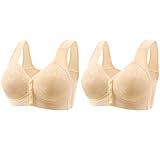 Year End Deals Bras for Women No Underwire Front Closure Push up Full Coverage Support Bralette Soft Comfy Ladies Older Everyday Bra sujetadores deportivos para mujer