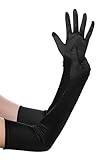 BABEYOND Long Opera Party 1920s Satin Tea Party Gloves Costume Stretchy Adult Size Elbow Length Bridal Gloves