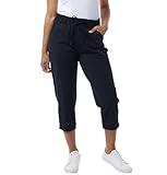 32 Degrees Yoga Pants - Capri for Women - Outdoor Pants with Drawstring (Black, XXL)