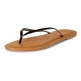 Amazon Essentials Women's Thong Sandal, Black, 8