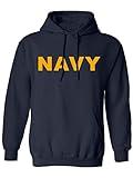 zerogravitee Navy NAVY Hooded Sweatshirt with gold print - Medium