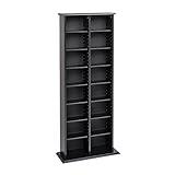 Prepac 2 Column Tall Cabinet Media, Double Multimedia Storage Tower, Black