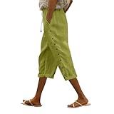 Today+Deals+Prime Linen Capri Pants for Women Petite Linen Pants Capris for Summer Clearance Ladies Linen Spring Summer Pants for Women 2025 Striped Linen Pants Spring+Sale,Green