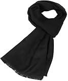 Mens Winter Soft Warm Solid Cashmere-Tassel-Feel-Scarves Chunky Long Scarves for Cold Weather 11.8 * 70.8 inch