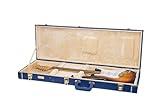 Crossrock Designer Series- Wooden Case for Fender Stratocaster and Telecaster Guitars- Security Lock, Metal Feet, Storage Space- Vibrant Blue(CRW520EVB)