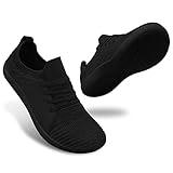 relxfeet Men's Barefoot Shoes Minimalist Cross-Trainer Shoes Wide Toe Walking Shoes Zero Drop Sole Lightweight Trail Running Sneakers Casual Shoes for Fitness Jogging Wrestling Hiking Black 9.5