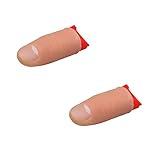 2Pcs Thumb Tip Magic Tricks, Fake Thumb Tip Magic Trick Gimmick Fake Thumb Tip Silk Vanish Magic Disappearing Silk Magic Thumb,Magician Accessory Magic Kits and Accessories,Novelty and Gag Toys