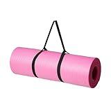 Amazon Basics 1/2 Inch Extra Thick Exercise Yoga Mat with Carrying Strap, Cushioned Support, for Fitness and Gym Workouts, Pink
